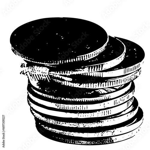 Vector Stacked discs with textured edges