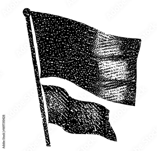Vector Waving flags depicts surrender or truce.