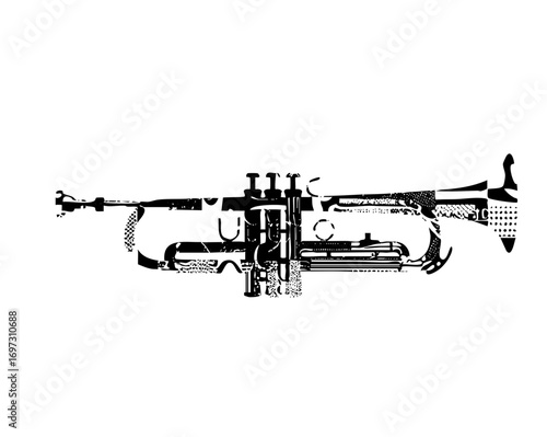 Vector Detailed vector of a modern assault rifle.