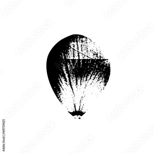 Vector Abstract hot air balloon with dotted texture.