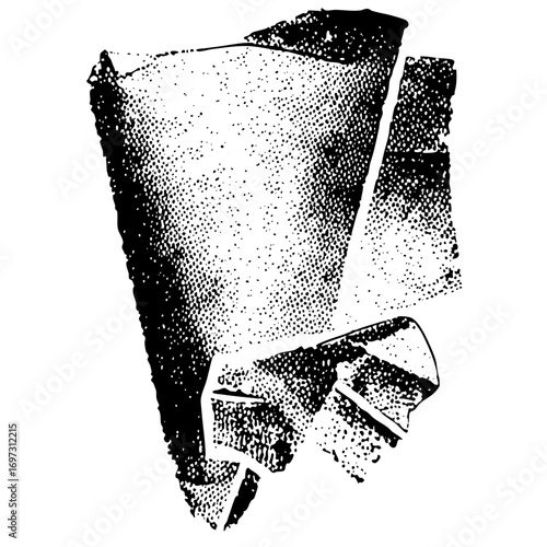 Vector Abstract hand gesture with dotted texture.