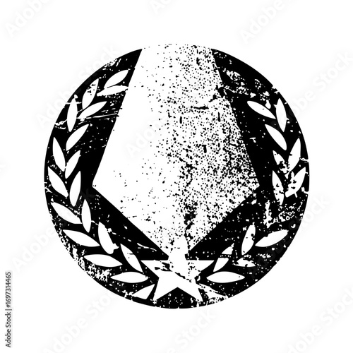 Vector Emblem with Laurel Wreath and Star