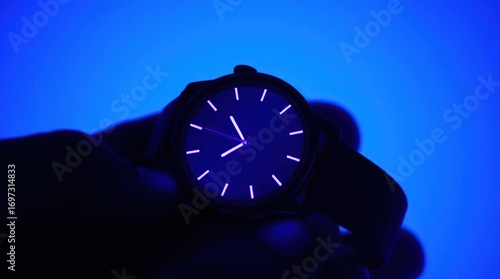 Wristwatch Time Neon Blue.