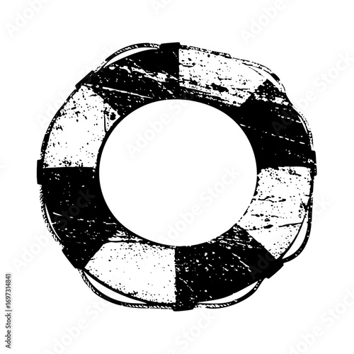 Vector Distressed life preserver ring