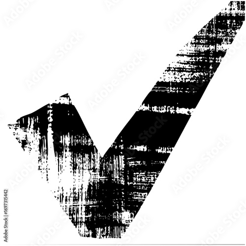 Vector Distressed checkmark with a grunge texture.