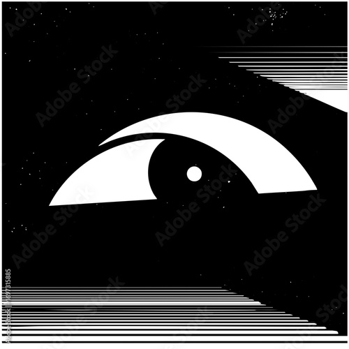 Vector Stylized eye with linear elements