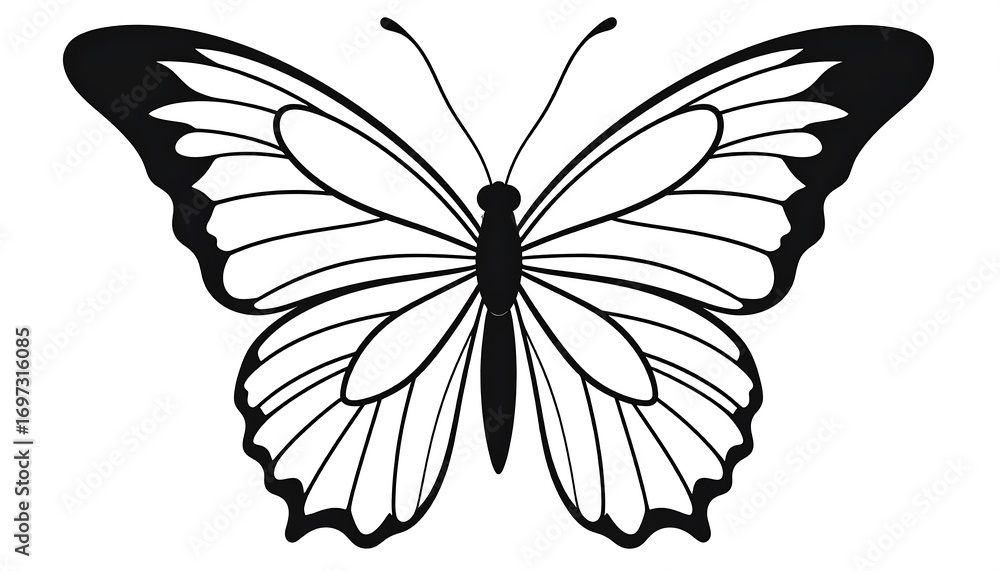 Fototapeta premium Black and white butterfly design