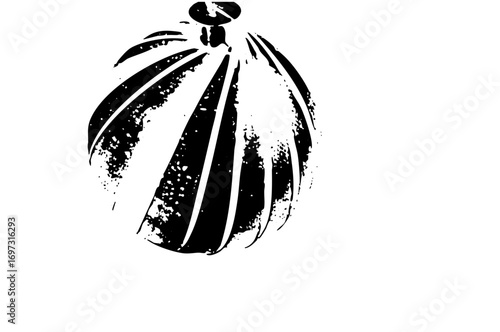 Vector Abstract pumpkin with a rustic textured style.
