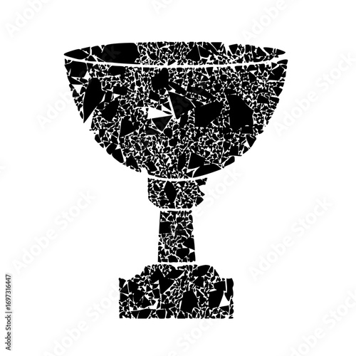 Vector Fragmented goblet depicts a shattered trophy .