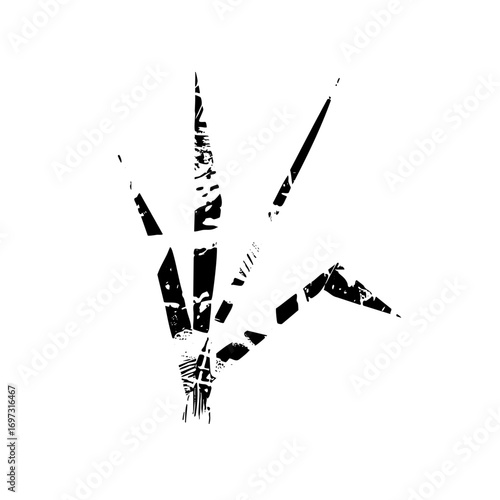 Vector Abstract black claw mark with jagged edges.