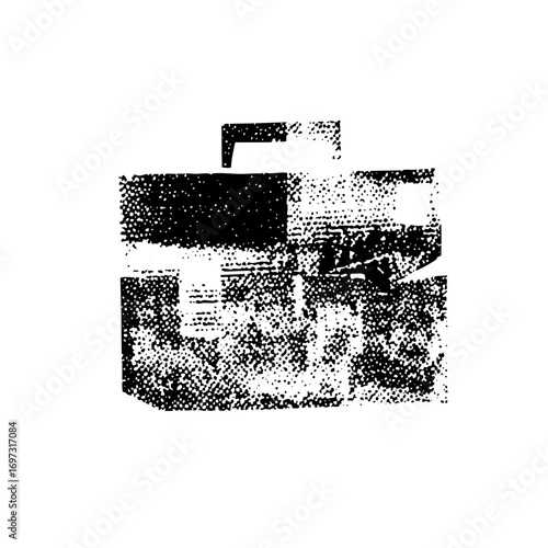 Vector Stylized briefcase with a textured .