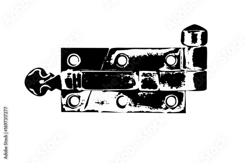 Vector Black metal bracket with puzzle piece .