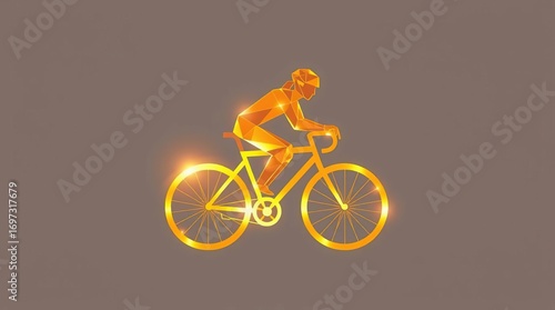 Wallpaper Mural Golden cyclist silhouette. Torontodigital.ca