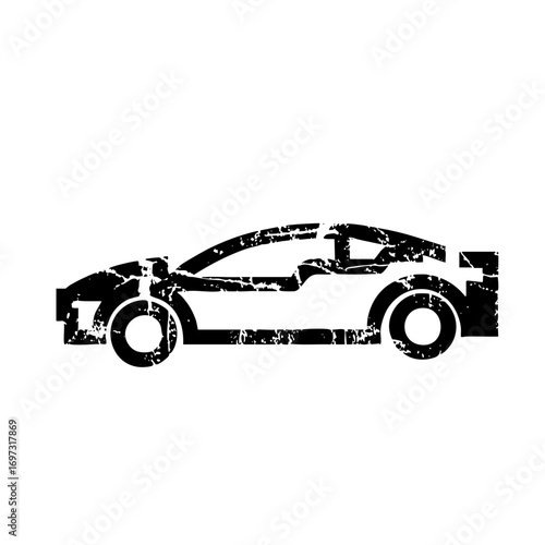 Vector Distressed sports car silhouette