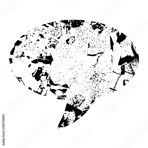 Vector Abstract lion head with distressed texture.