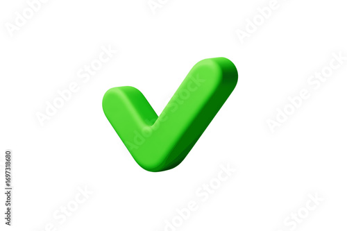 A Vibrant 3D Rendered Green Checkmark Icon