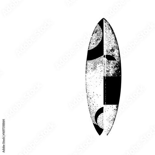 Vector Abstract surfboard with geometric shapes