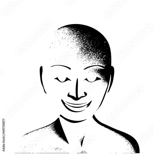 Vector Smiling bald man portrait vector .