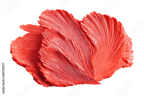 A Stunning Abstract Coral Red Paint Swirl Creation
