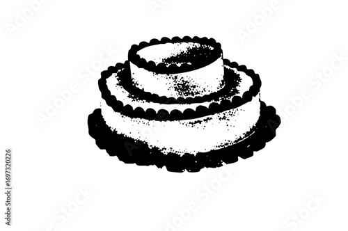 Vector Three-Tiered Celebration Cake