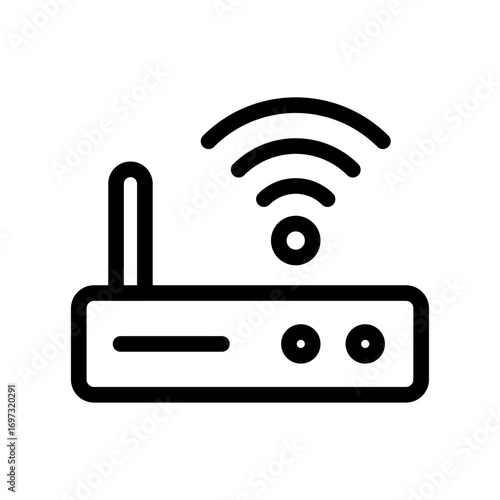 Wi-Fi Router with Signal Line Icon of Internet Service Providers Icon Set
