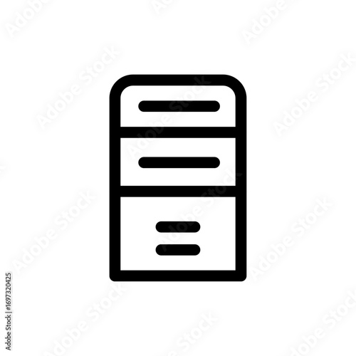Server Storage Unit Line Icon of Data Centers Set