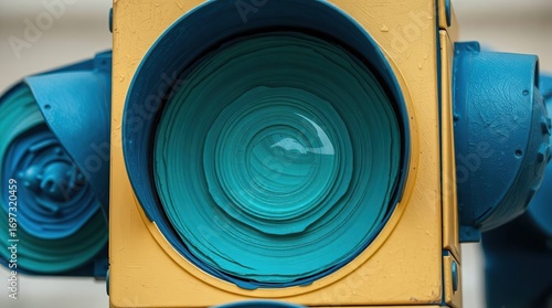 Teal Traffic Light Detail.