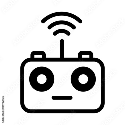 Remote controller Line Icon of Drones and UAVs Set