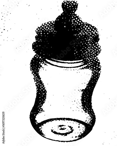 Vector Vintage apothecary jar with textured details.