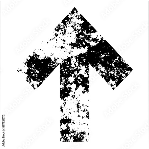 Vector Distressed upward arrow points to growth and direction.