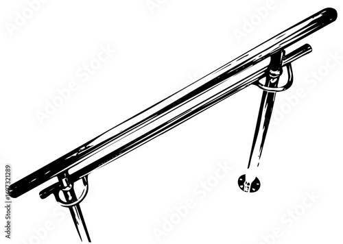 Vector Industrial metal arm with clamp and bolt .