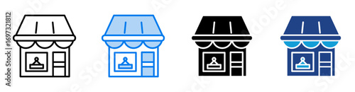 Store icon set multiple style collection