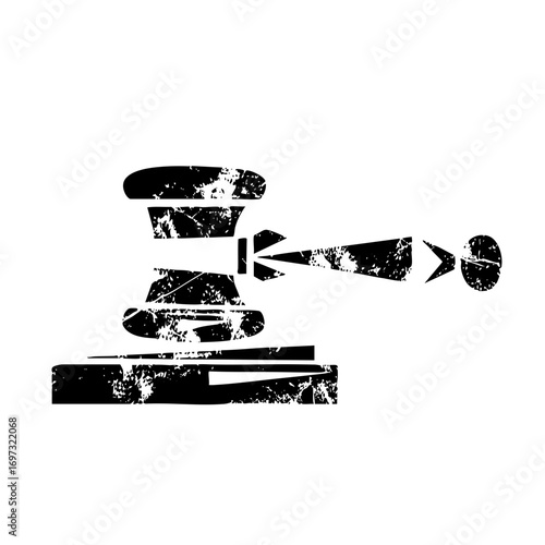 Vector Distressed Gavel Represents Legal Justice