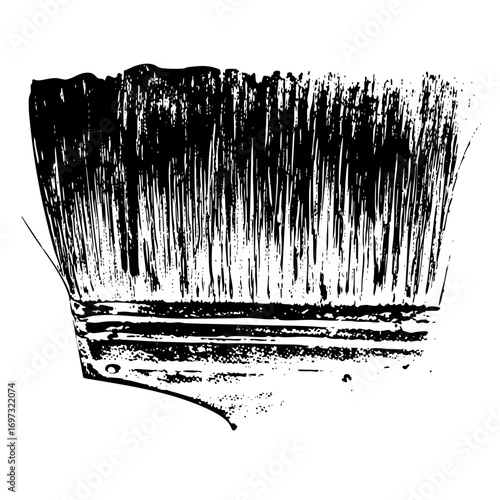 Vector Detailed of a hairbrush with dense bristles.