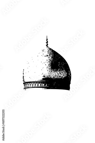 Vector Detailed of a mosque dome with decorative base.