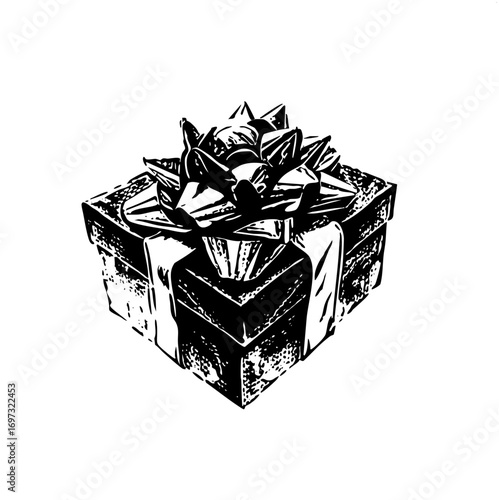 Vector Elegant gift box with a decorative bow .