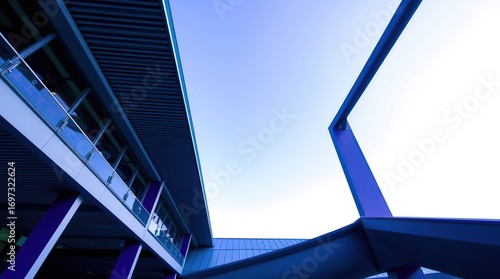 Modern Architecture Blue Structure.