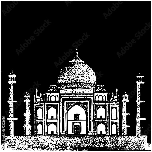 Vector Detailed vector of a majestic architectural landmark.
