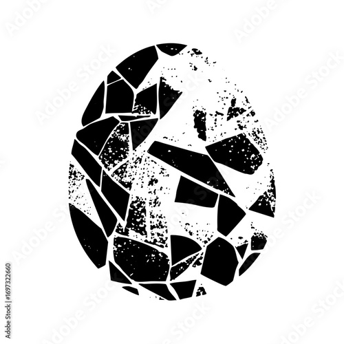 Vector Fragmented egg depicts a broken concept.