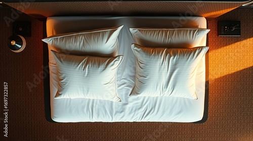 Modern Bedroom Double Bed Top View.