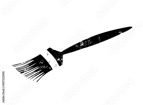 Vector Black paintbrush with textured bristles