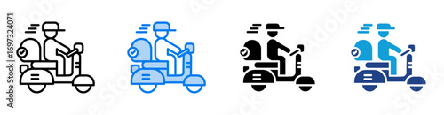 Delivery icon set multiple style collection