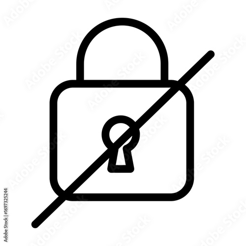Locked Data Line Icon of Privacy and Data Protection Icon Set