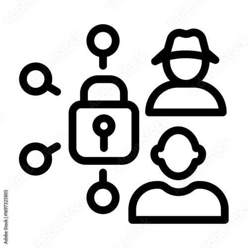Network Security Line Icon of Ethical Hacking Icon Set