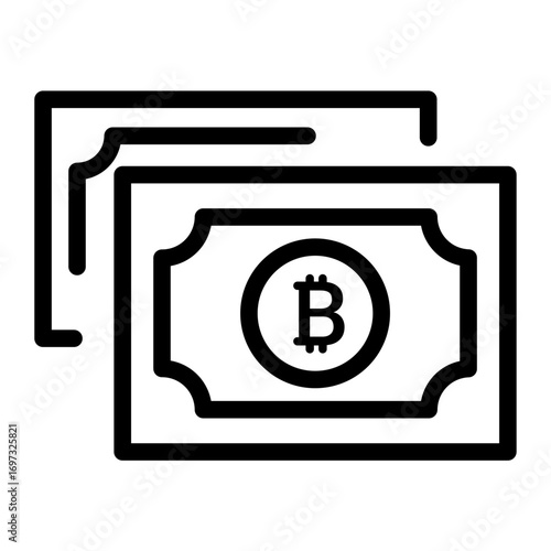 Cryptocurrency Payment Line Icon of Blockchain and Cryptocurrency Icon Set