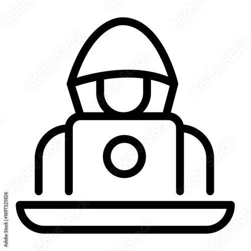 Hacker Line Icon of Ethical Hacking Icon Set