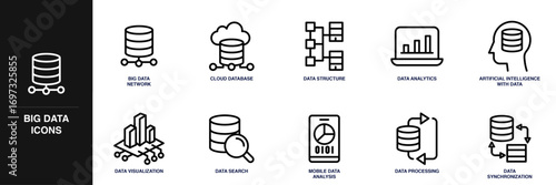 Big Data Line Icon Set