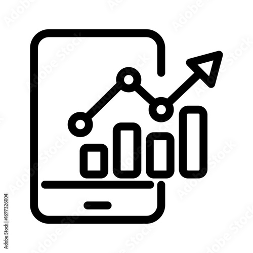 Growth Analytics Line Icon of Business Intelligence (BI) Icon Set