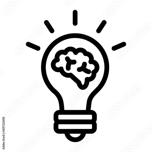 Creative Data Idea Line Icon of Business Intelligence (BI) Icon Set