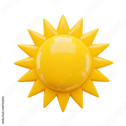 Illustration of a Shiny Yellow Sun on a Black Background